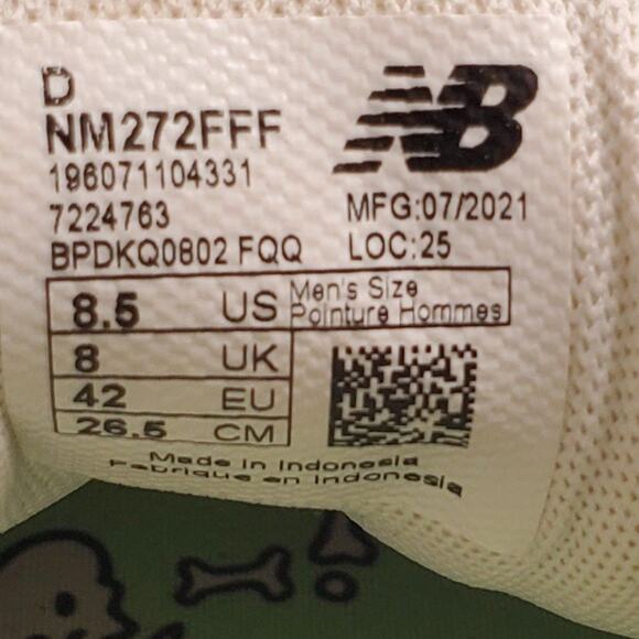 NB Numeric 272 Frankly 272 New Balance Skater White Green Villani Clean Size 8.5 main image 8